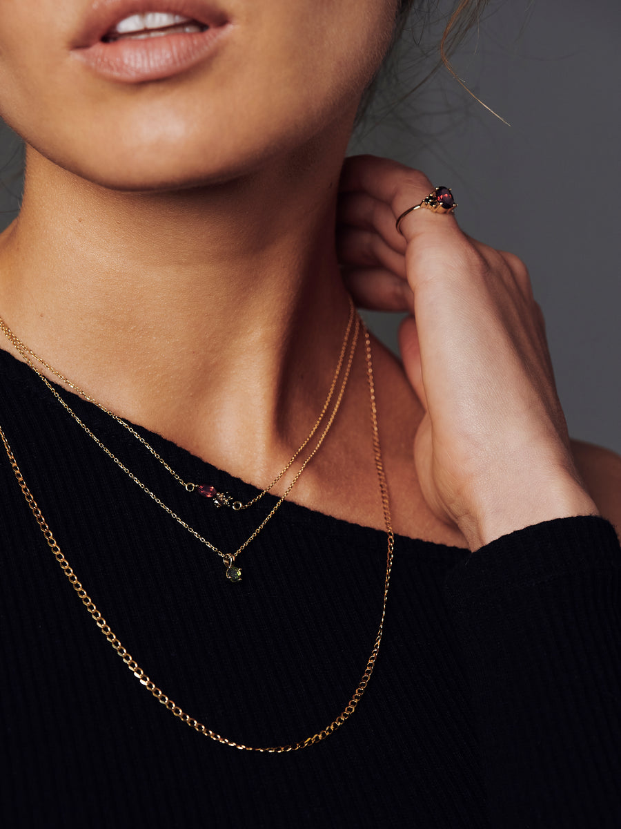 The 4 Stone Horizontal Cluster Necklace