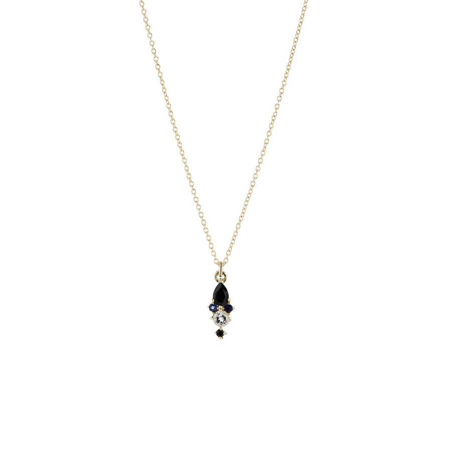 The 5 Stoned Spinel Cluster Necklace in 9kt Gold