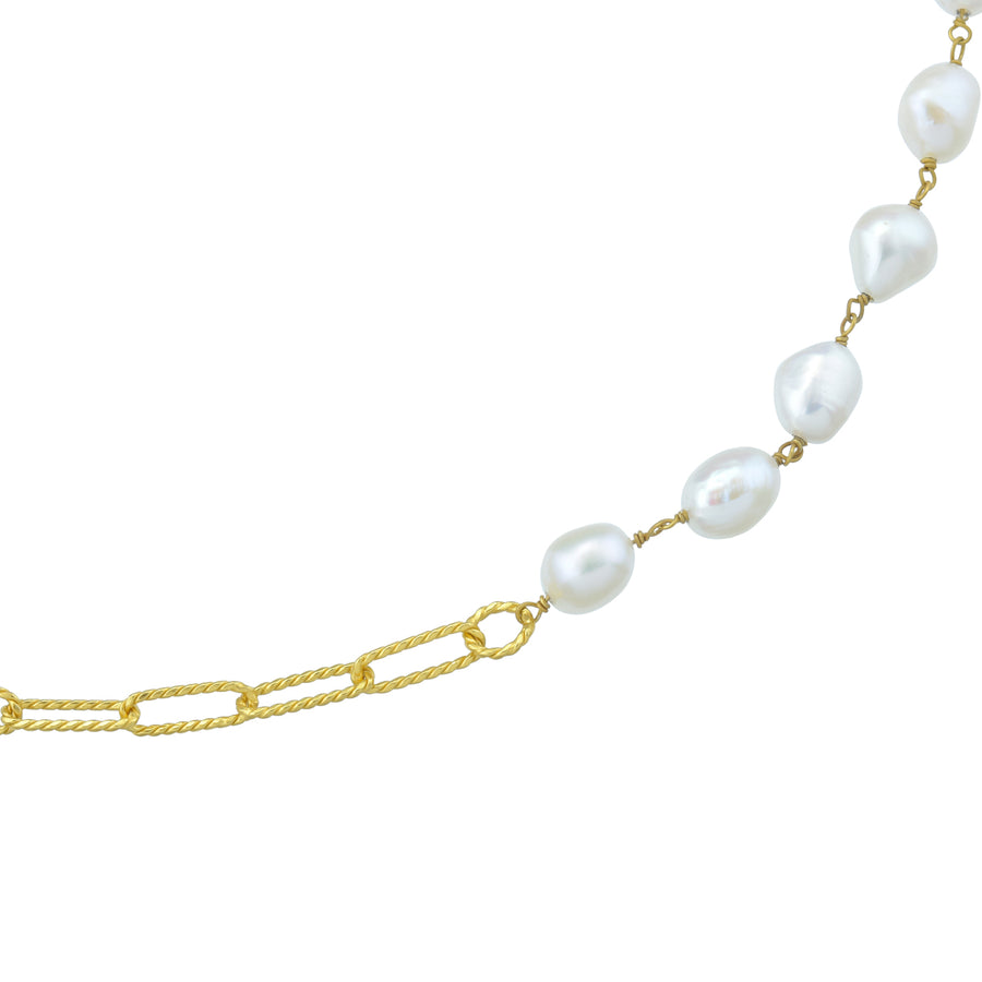 The Paperclip & Baroque Pearl Necklace