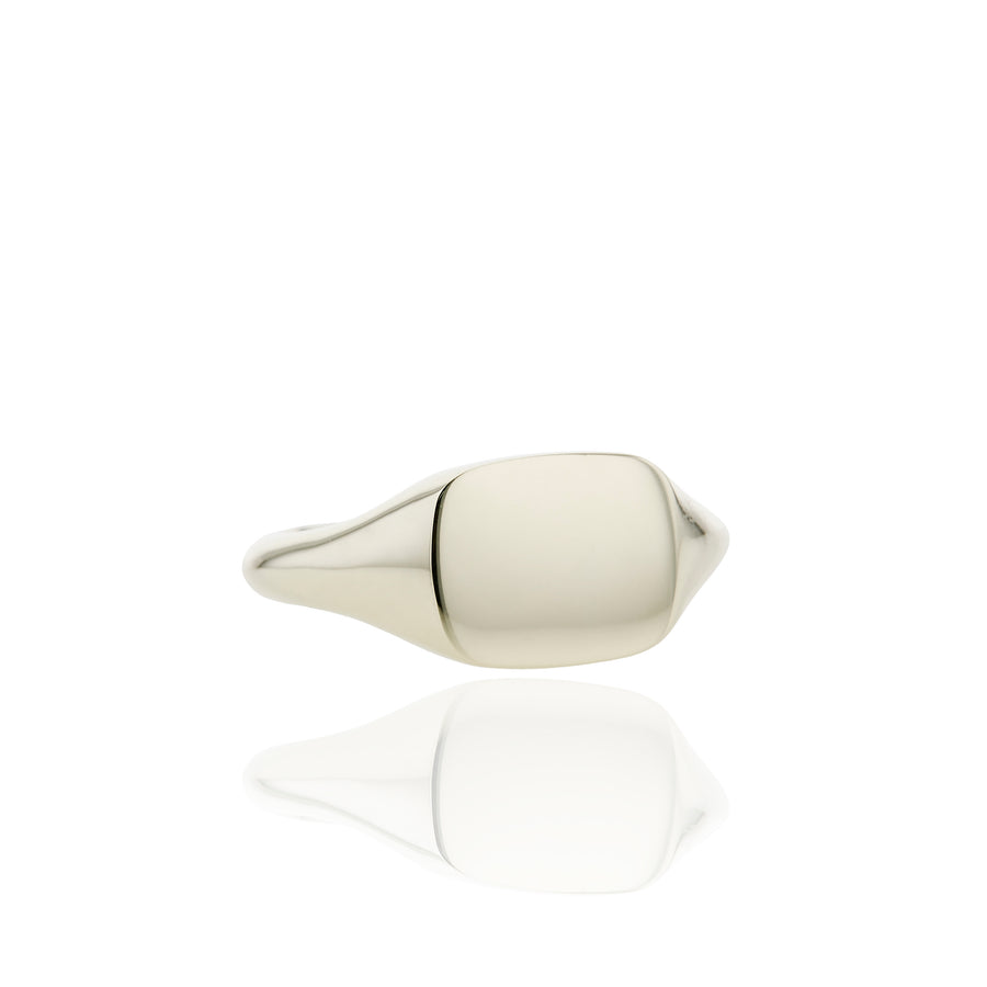 The Petite Cushion Signet Ring in 9kt Gold