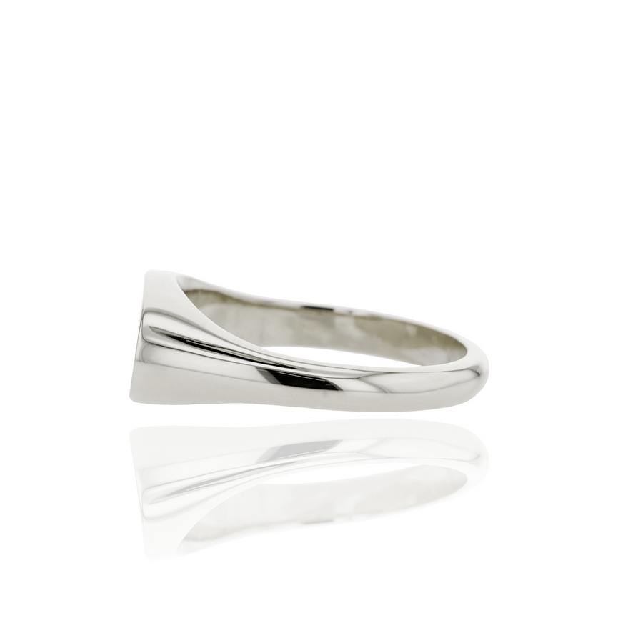 The Petite Ellipse Signet Ring in Silver