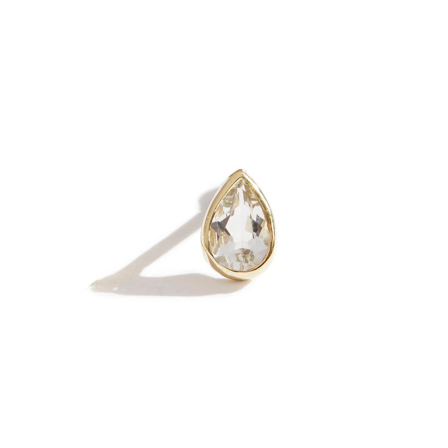 The 6x4 Pear Cut Stone Stud in 9kt Yellow Gold-Earrings-Black Betty Design