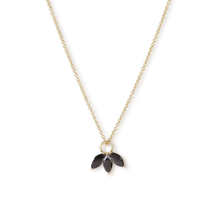 The Tri Spinel Marquise Necklace in 9kt Yellow Gold-Necklace-Black Betty Design