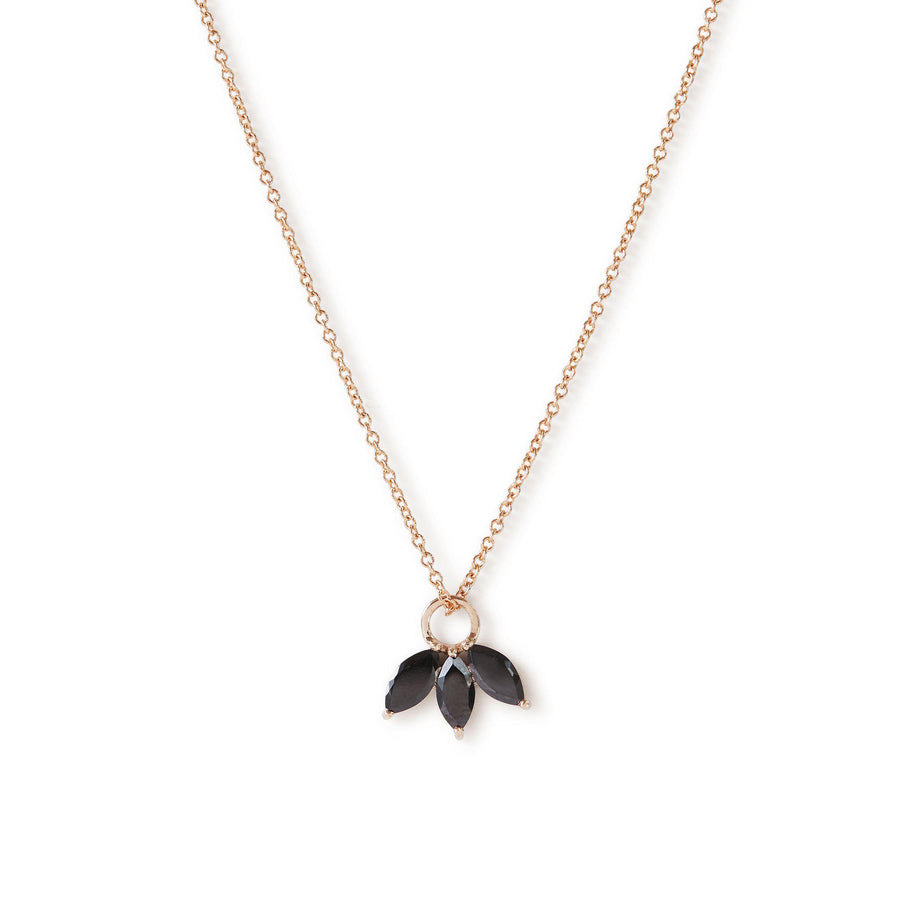 The Tri Spinel Marquise Necklace in 9kt Rose Gold-Necklace-Black Betty Design