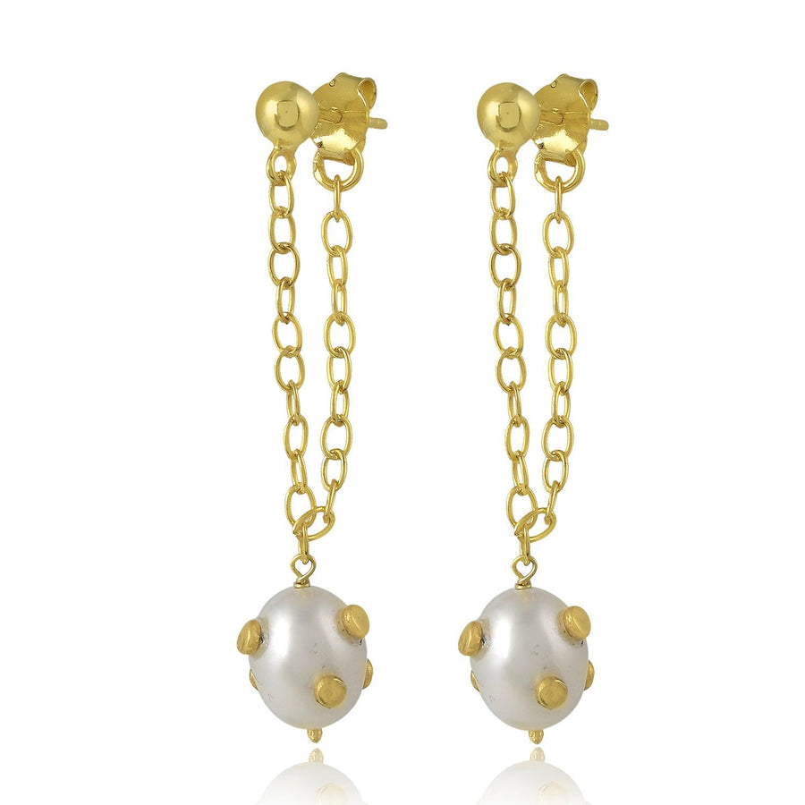 The Chained Pearl Studs