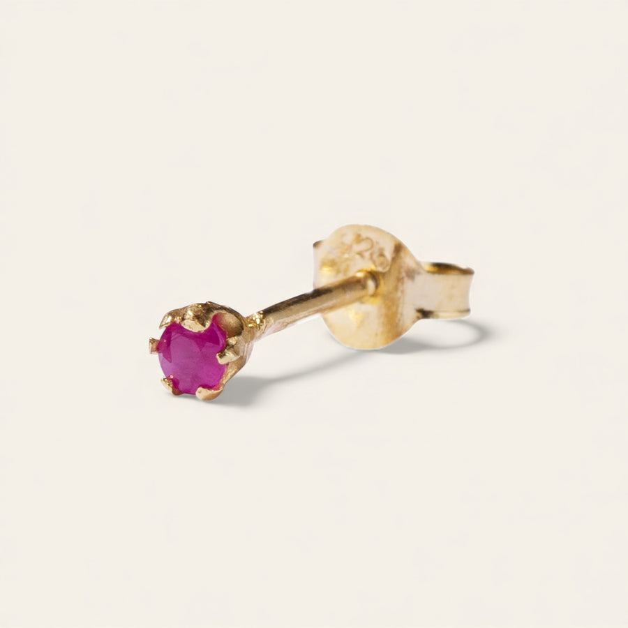The Mini Prong Stud 9kt Rose Gold Black Diamond