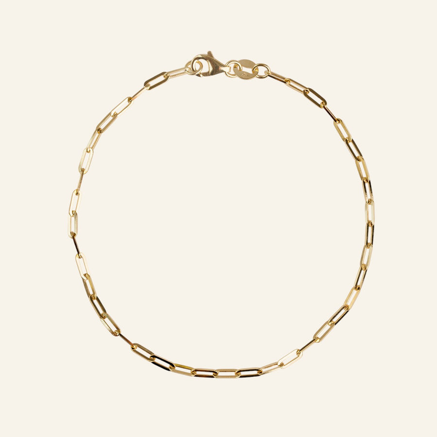 The Skinny Paperclip Chain / 9kt Yellow Gold / 60 Gauge