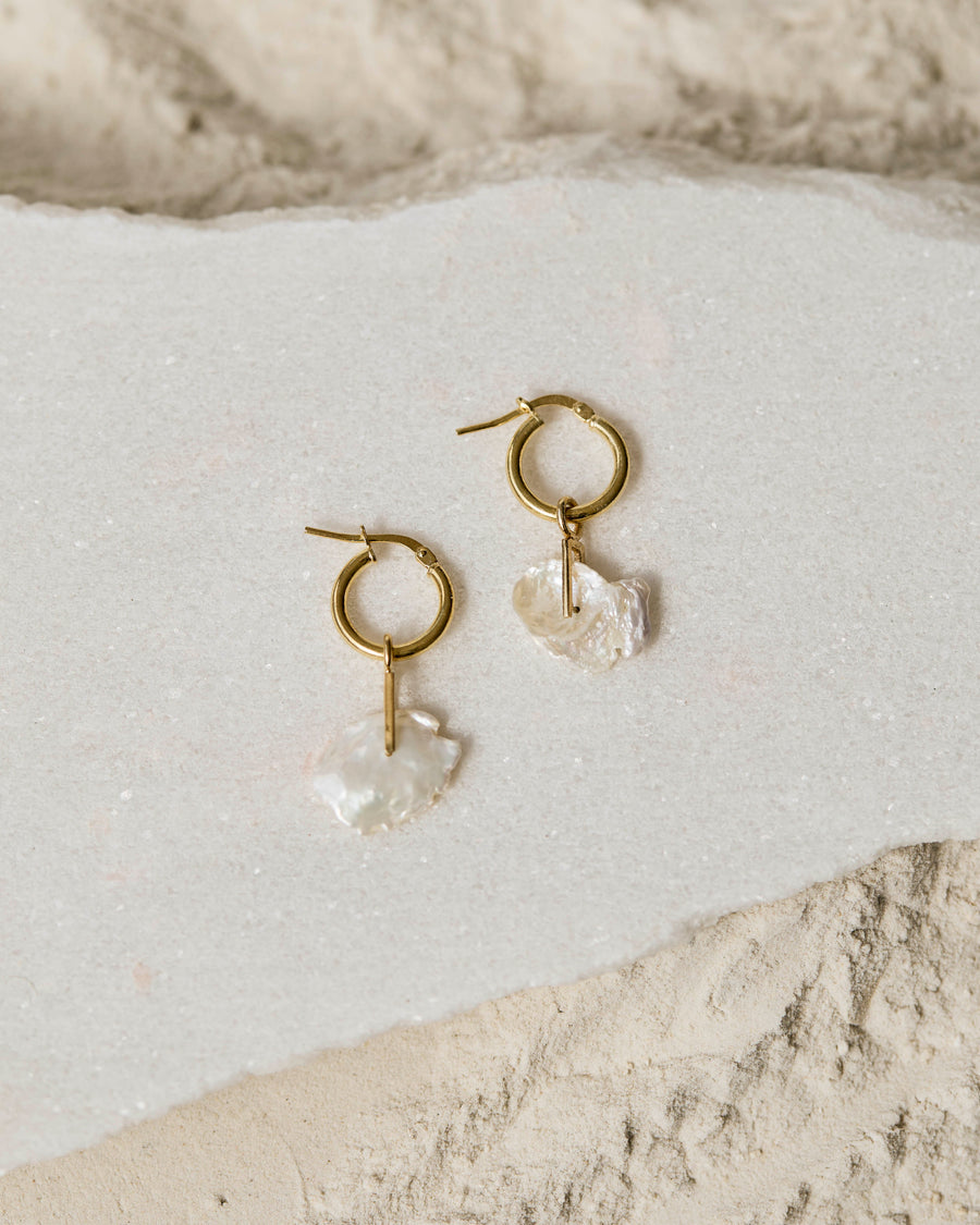 The Keshi Petal Pearl Hoops