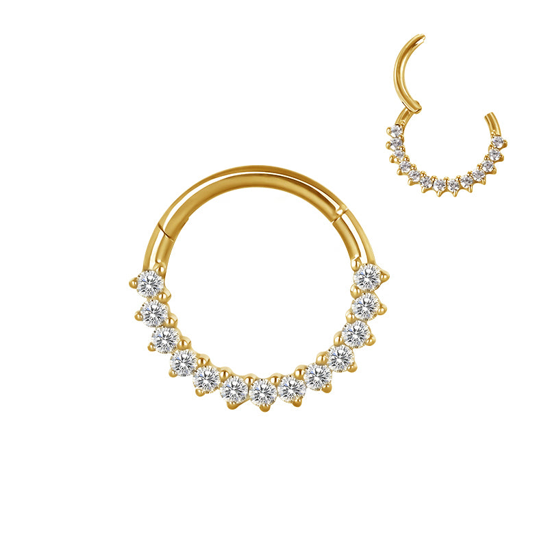 The Titanium Prong Set CZ Hoop Clicker