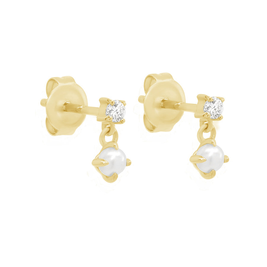 The Mini Golden Pearl Drop Stud