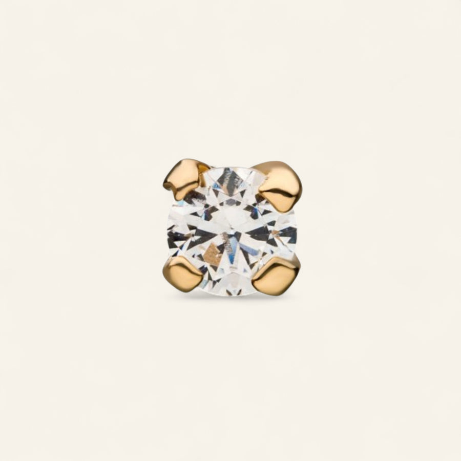 14kt Yellow Gold Threadless Prong Set With Lab Grown Diamond - 3mm