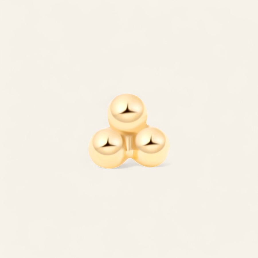 The 14kt Gold Tri Bead Stud Top
