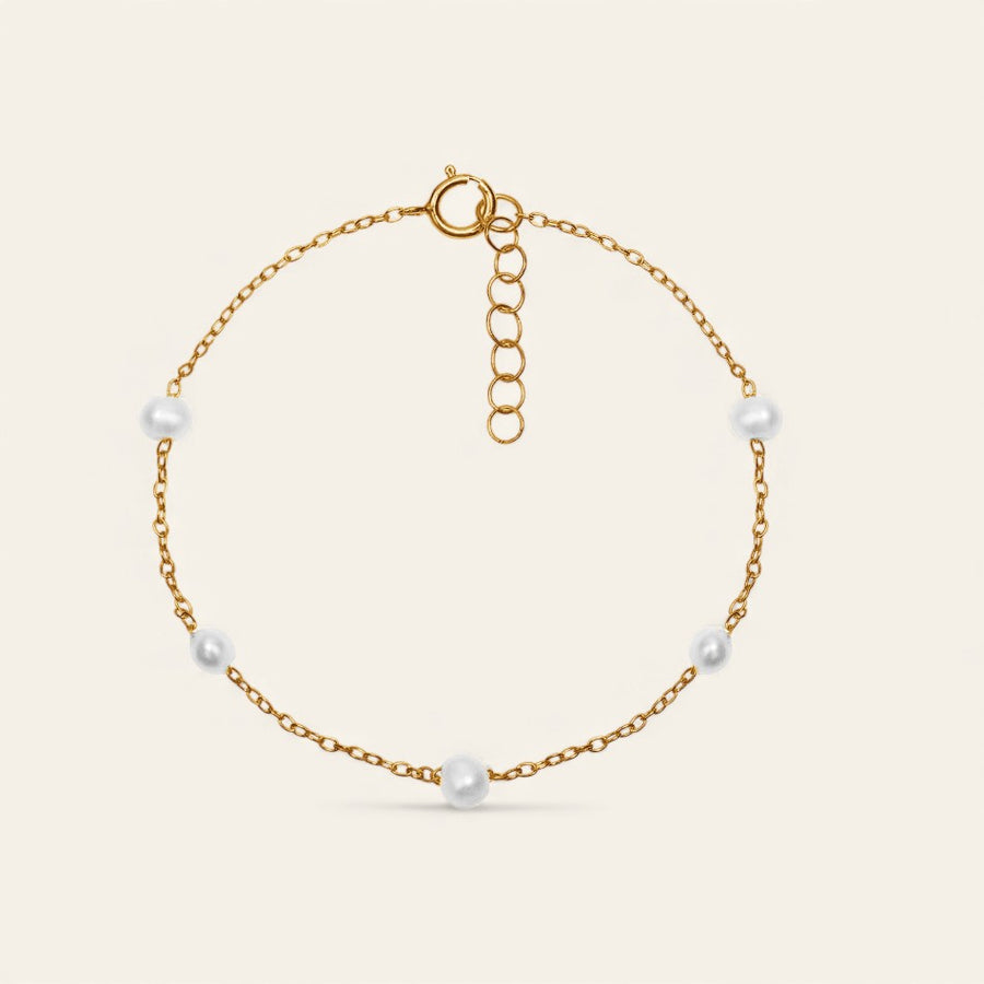 The Golden Five Pearl Bracelet