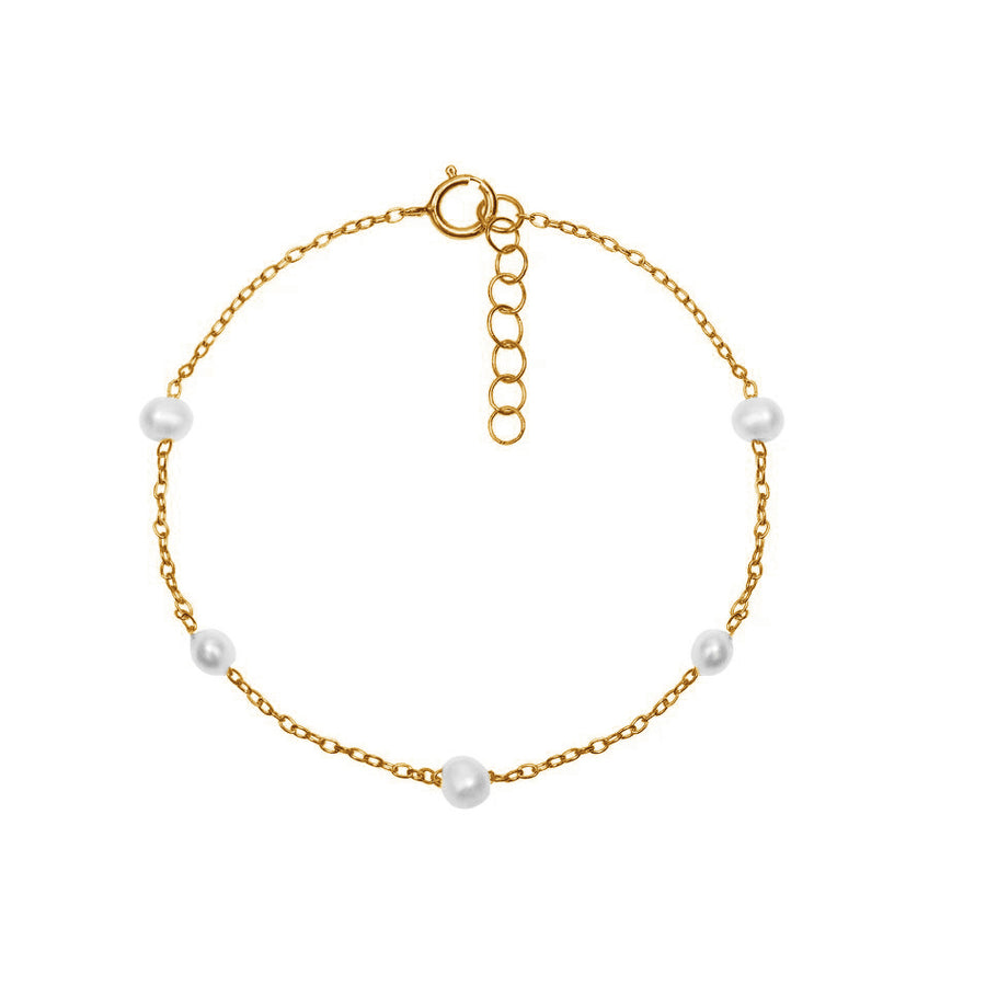 The Golden Five Pearl Bracelet