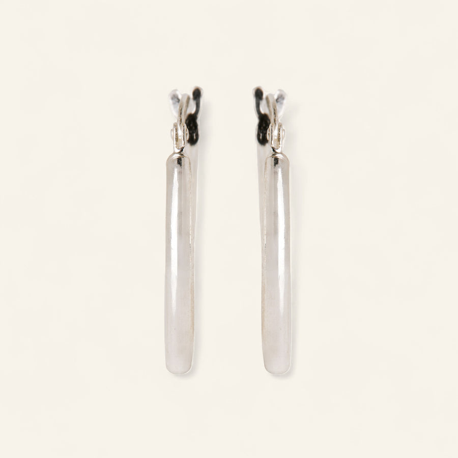 The Slim Round Hoops in Silver