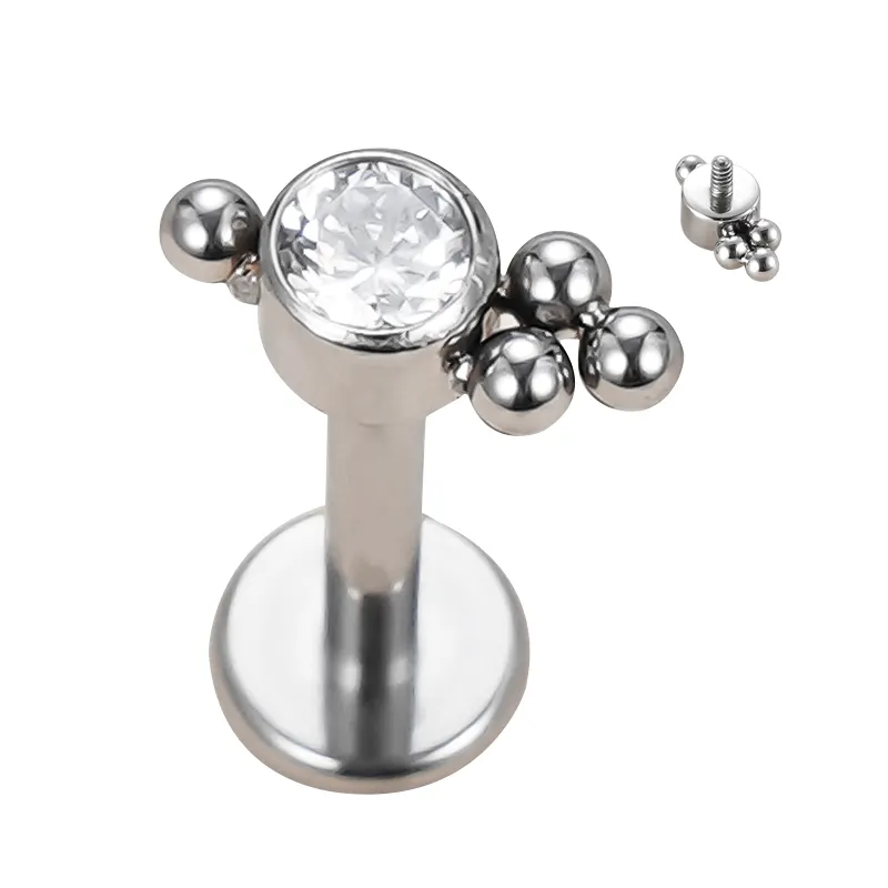 The Titanium Balled Bezel Stud Top