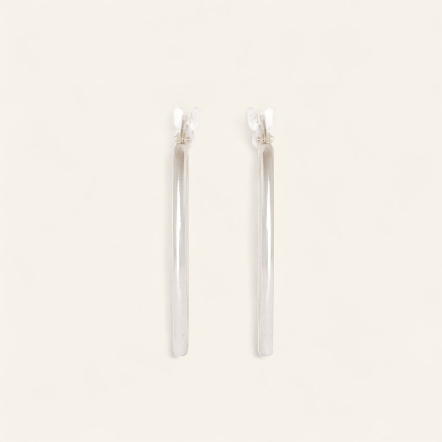 The Slim Oval Hoops in Silver