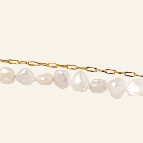 The Dual Pearl Chain Bracelet
