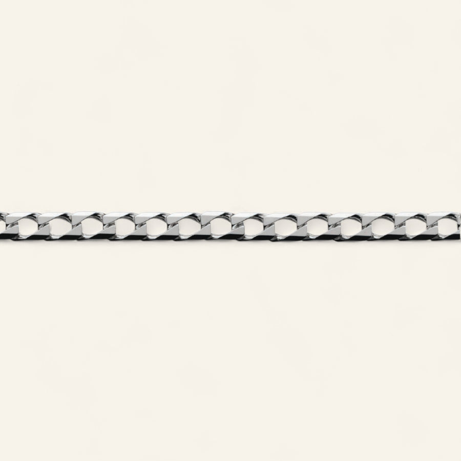 Silver Square Curb Chain (10L) / 180 Gauge (55cm)