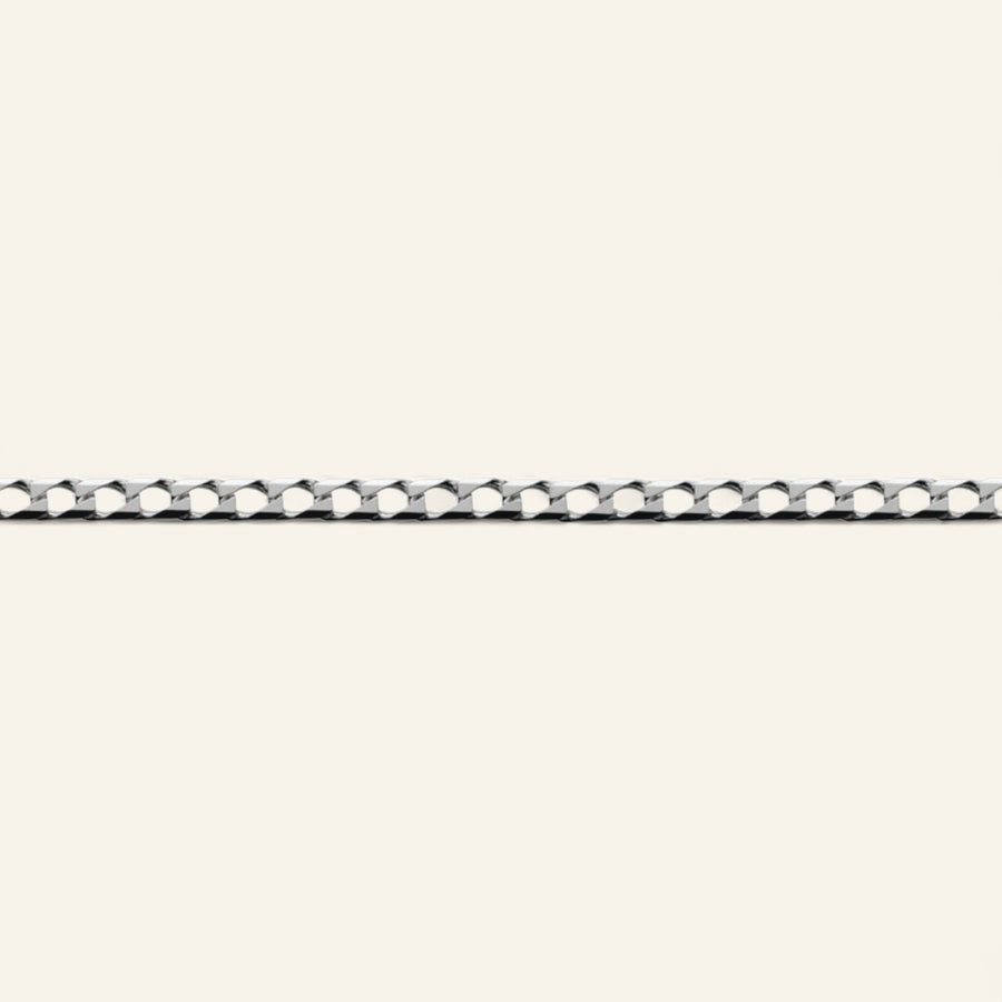Silver Square Curb Chain (10L) / 100 Gauge (20cm)