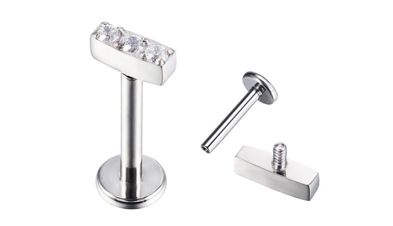 The Titanium Mini CZ Bar Stud Top
