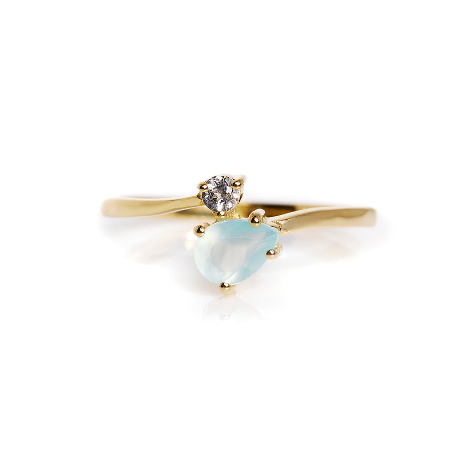 The 6x4 Pear & Round Gemini Ring