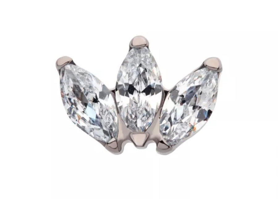The Titanium Tri CZ Fan Marquise Stud Top