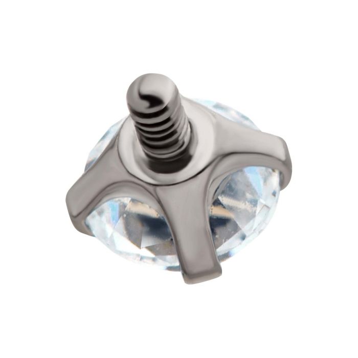 The Titanium 4 Claw Prong CZ Stud Top - 3mm