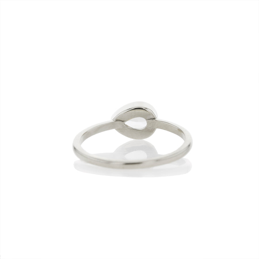 The 6x4 Pear Stacker Ring in Silver