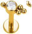 The 24kt PVD Balled Bezel CZ Stud Top
