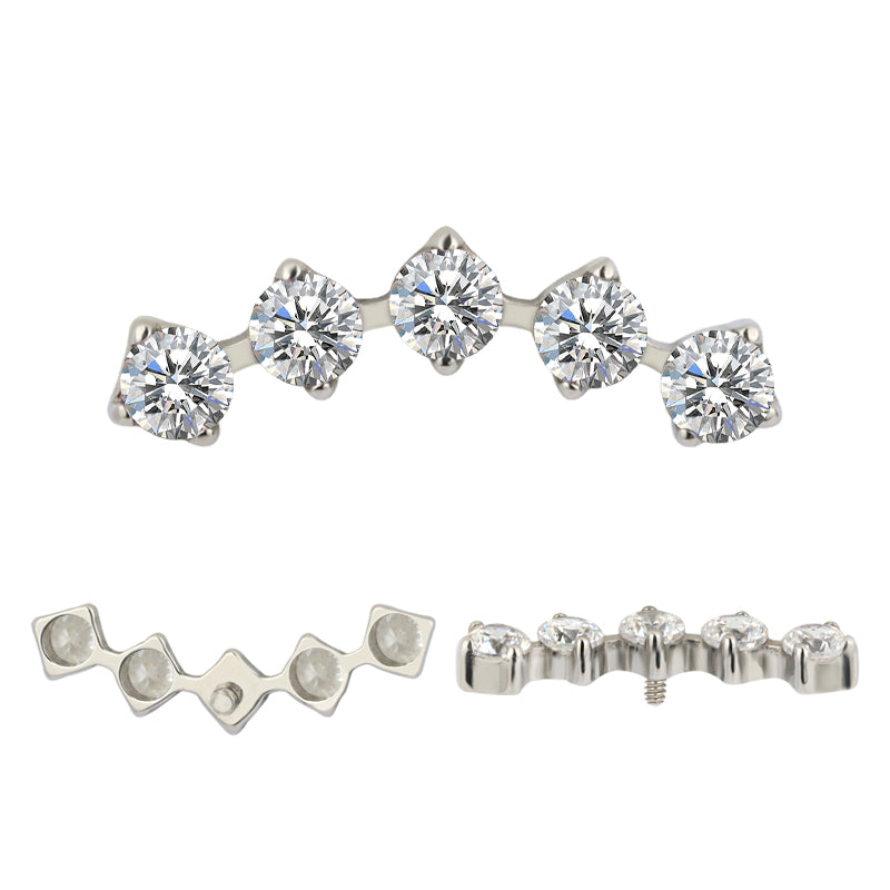 The Titanium 5 Stone CZ Stud Top
