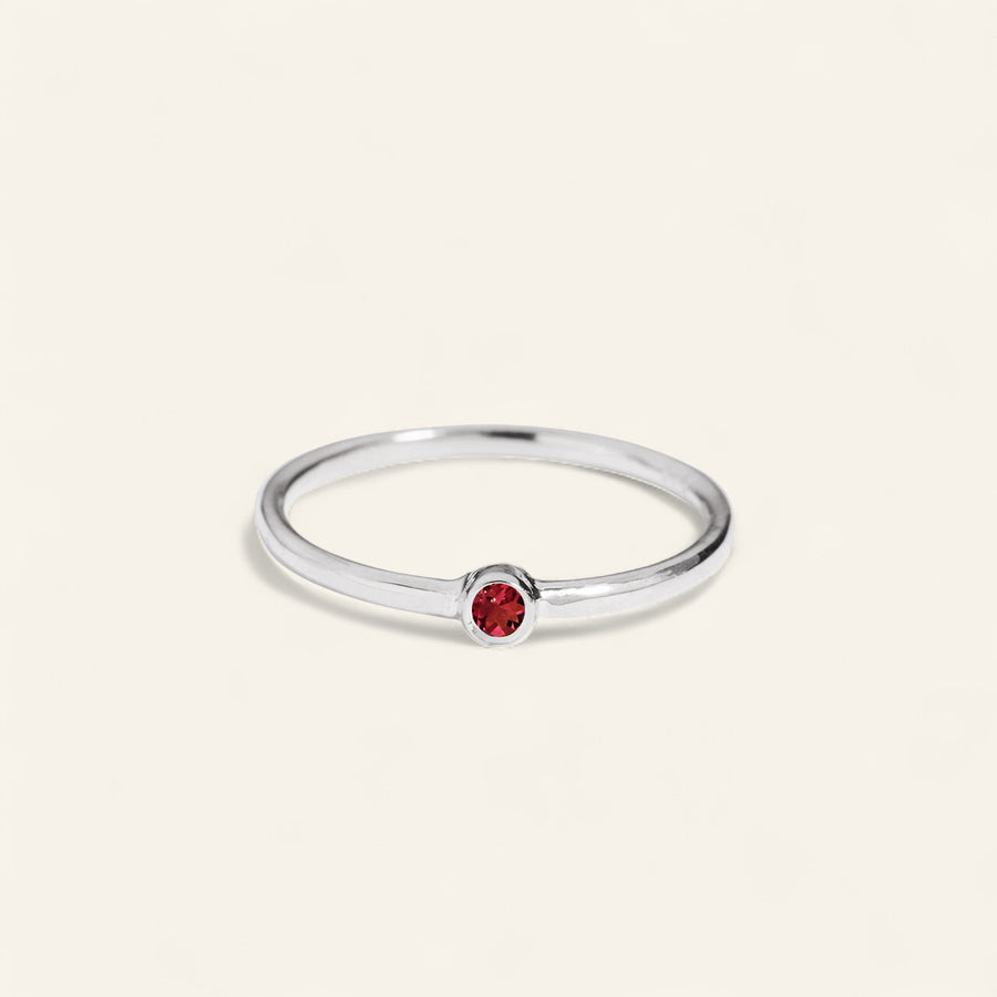 The Mini Stone Stacker Ring in Silver