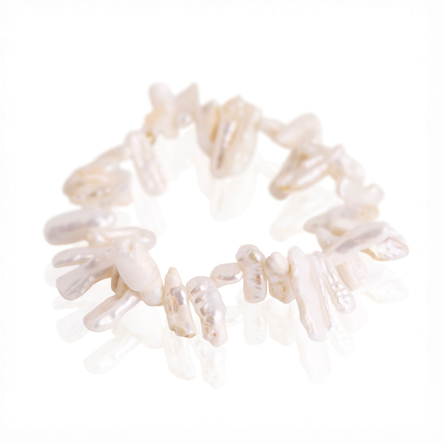 The Jagged White Pearl Bracelet