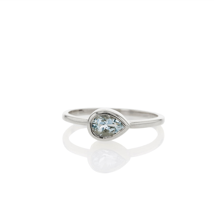 The 6x4 Pear Stacker Ring in Silver