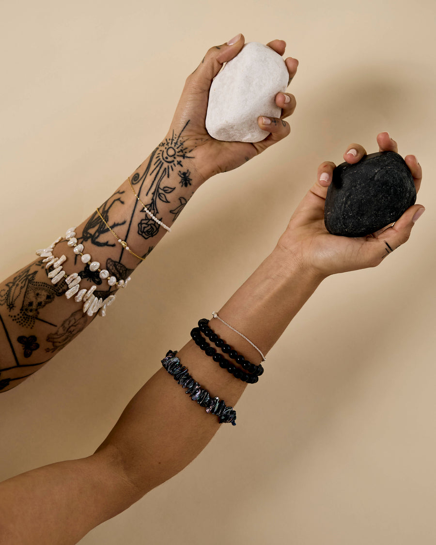 The Black Tourmaline Beaded Bracelet