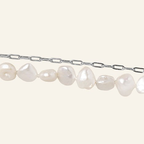 The Dual Pearl Chain Bracelet