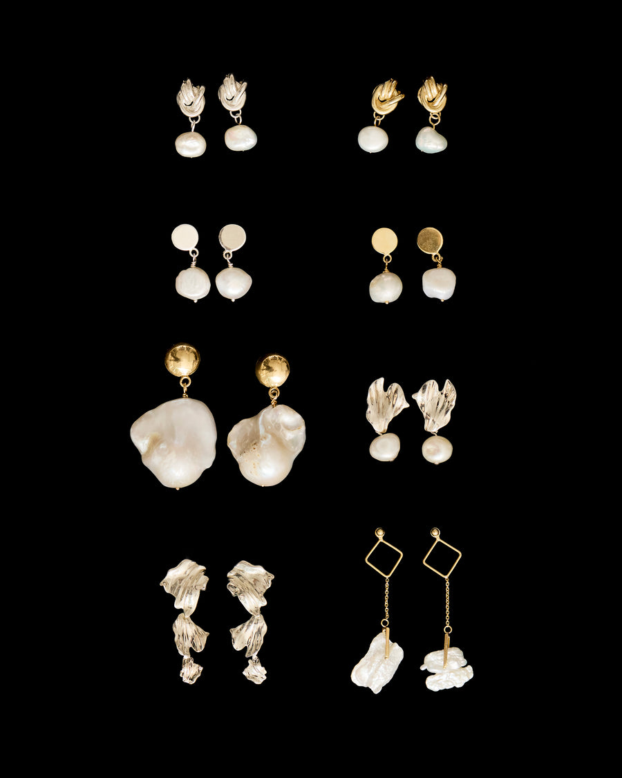 The Sculpted Pearl Petal Earrings