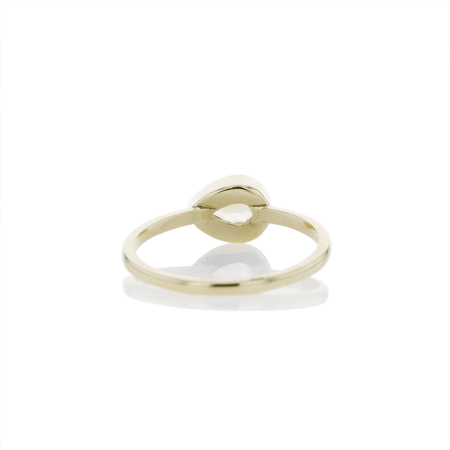 The 6x4 Pear Stacker Ring in 9kt Gold