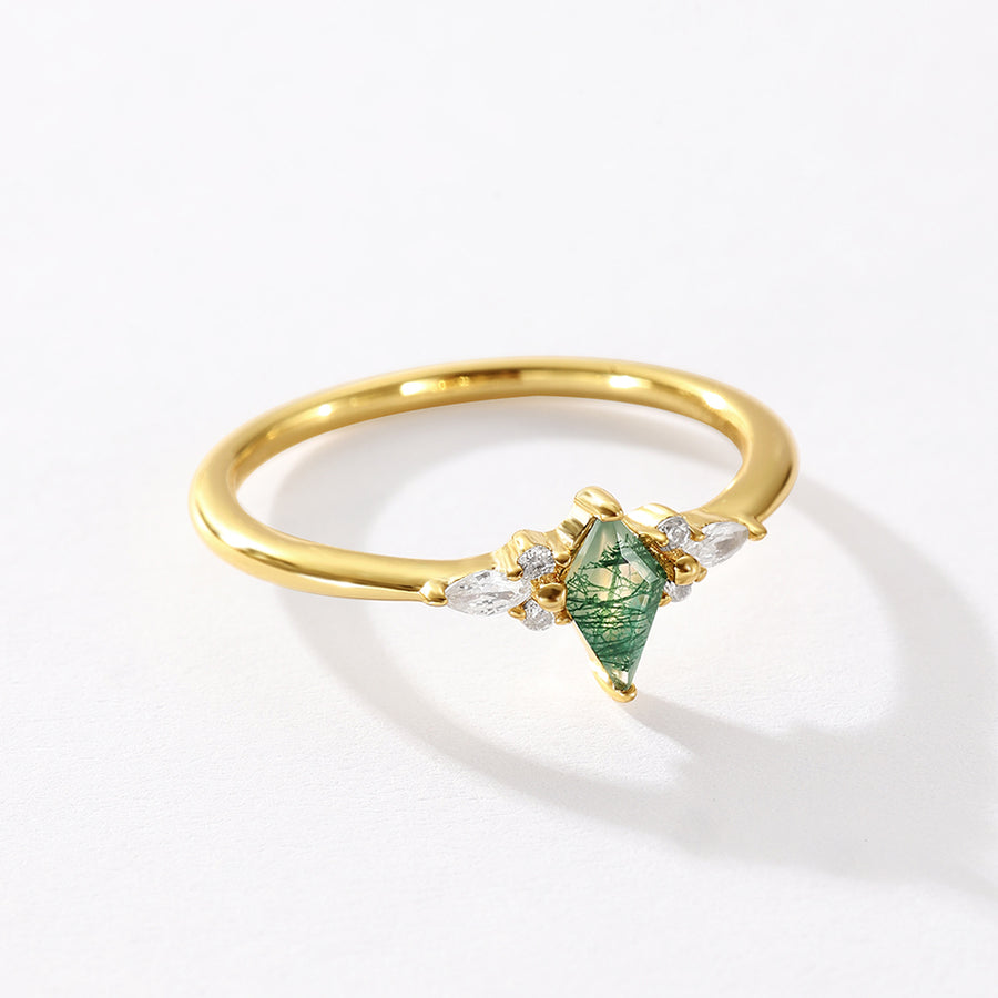 The Moss Agate Kite Ring