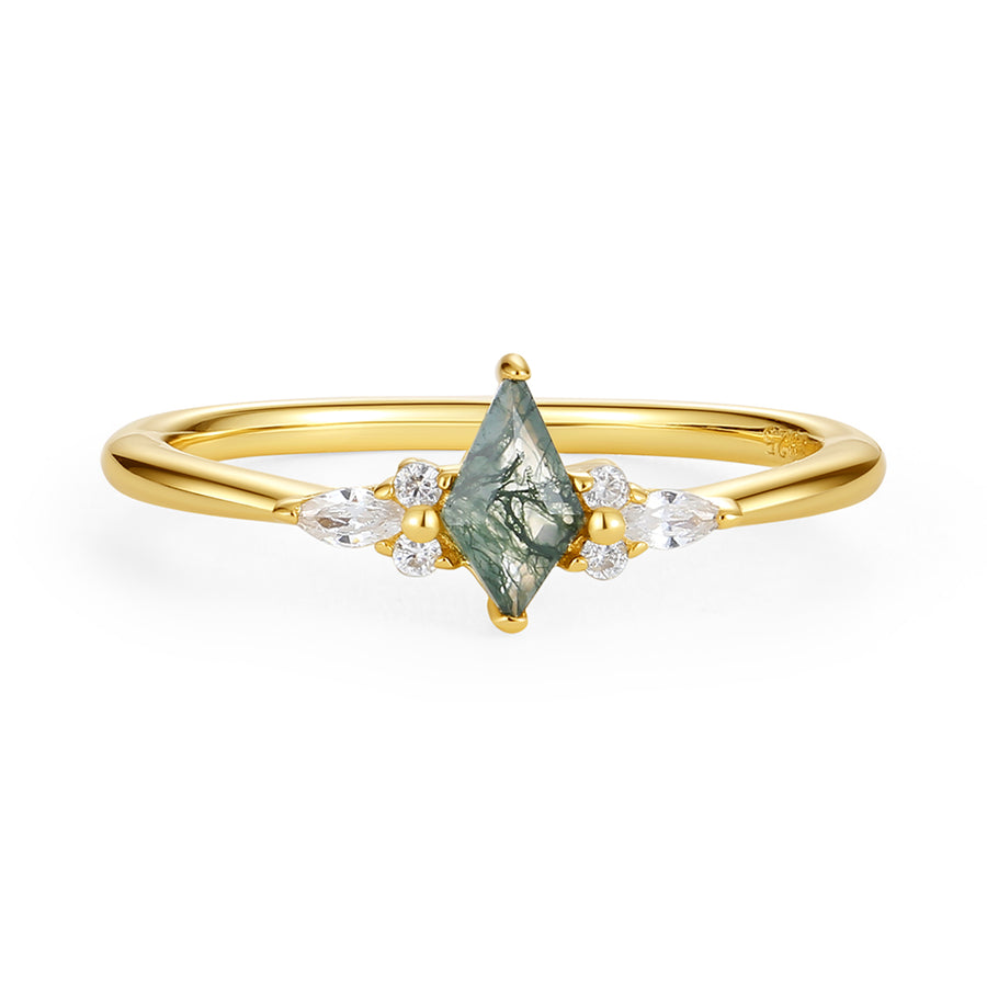 The Moss Agate Kite Ring