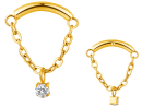 The 24kt PVD Delicate Dangle CZ Stud Top