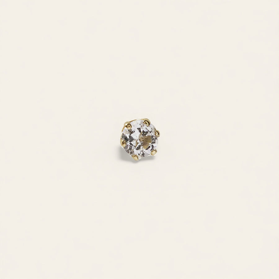 The Mini Prong Stud 9kt Rose Gold Black Diamond