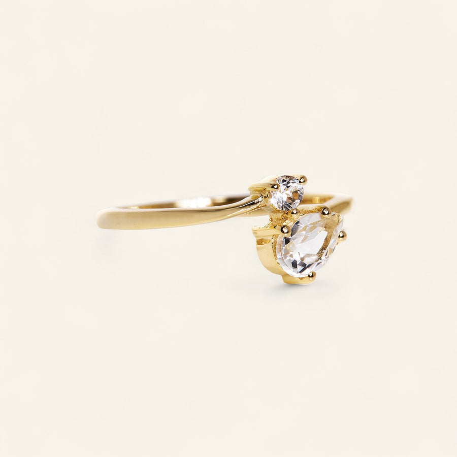 The 6x4 Pear & Round Gemini Ring