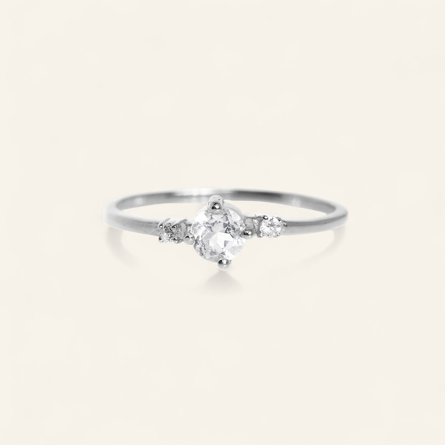 The 3 Stone Round Stacker Ring