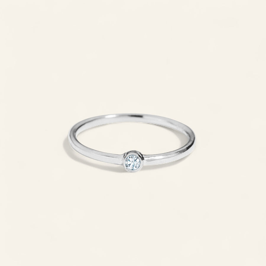 The Mini Stone Stacker Ring in Silver