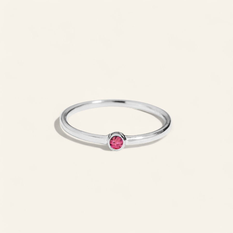 The Mini Stone Stacker Ring in Silver