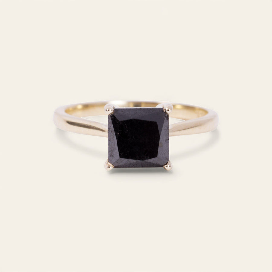 The 7x7 Princess Black Diamond Ring