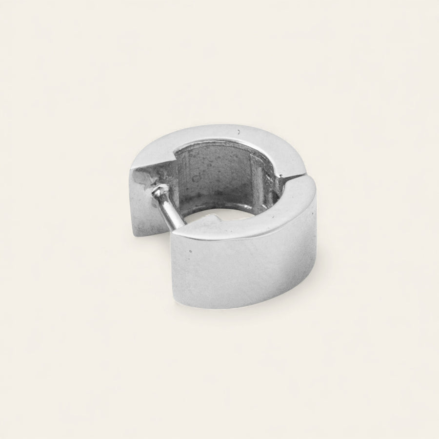 The Mini Broad Huggie in Silver