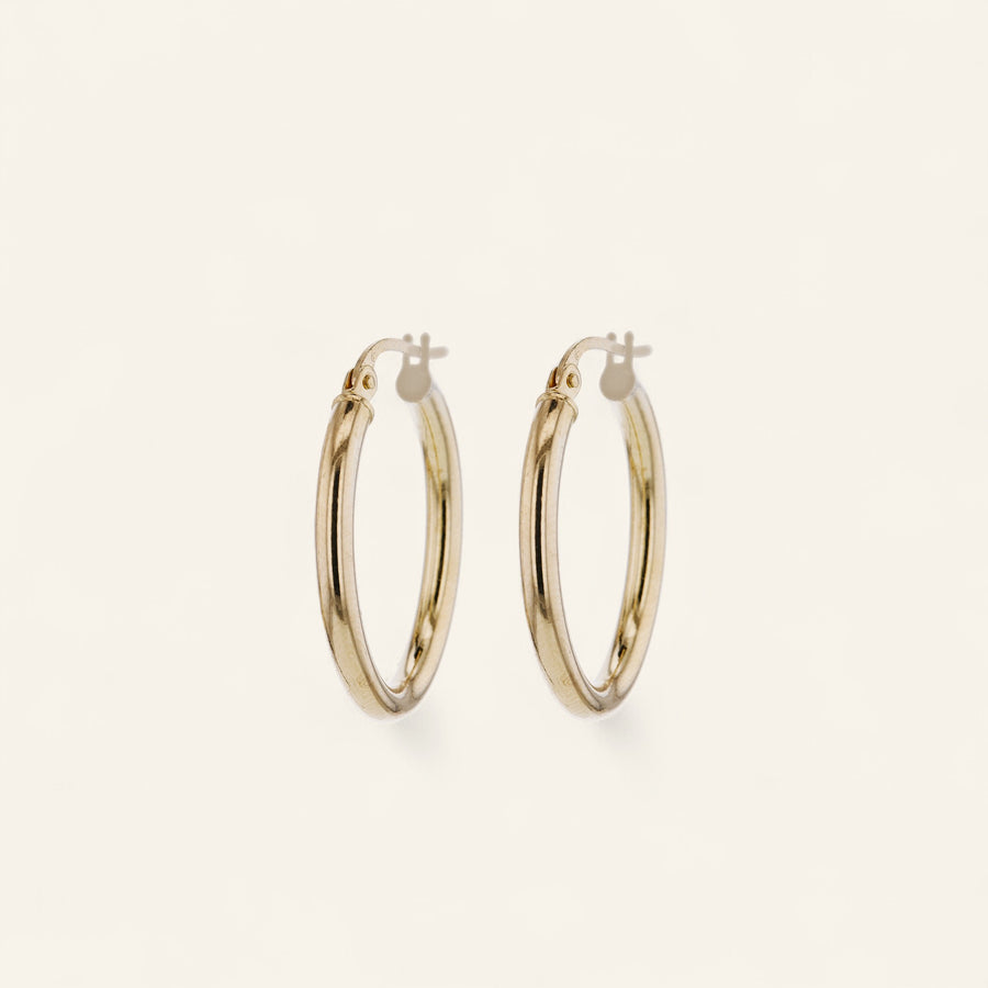 9kt Gold Oval Hoops / 25x20mm