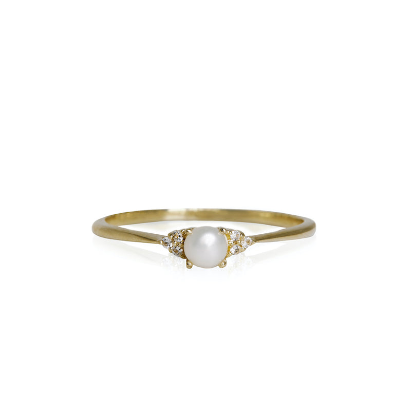 The Petite Pearl Cluster Ring in Gold